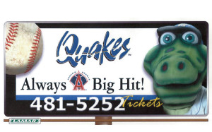 quakes baseball in rancho cucamonga outdoor billboard in the inland empire from perry design and advertising - image